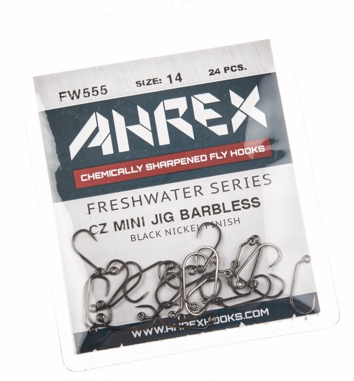 Ahrex Fw555 Cz Mini Jig Barbless #14 Trout Fly Tying Hooks